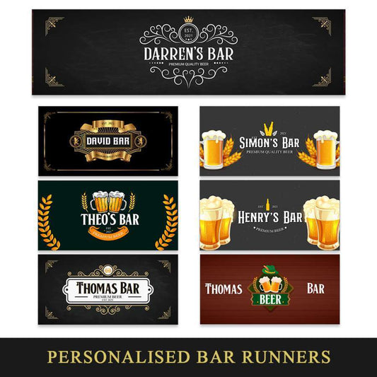 Personalised Any Text Beer Mat Label Bar Runner Ideal Home Pub Cafe Occasion 22