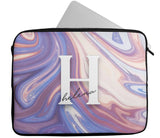 Personalised Any Name Marble Design Laptop Case Sleeve Tablet Bag 105