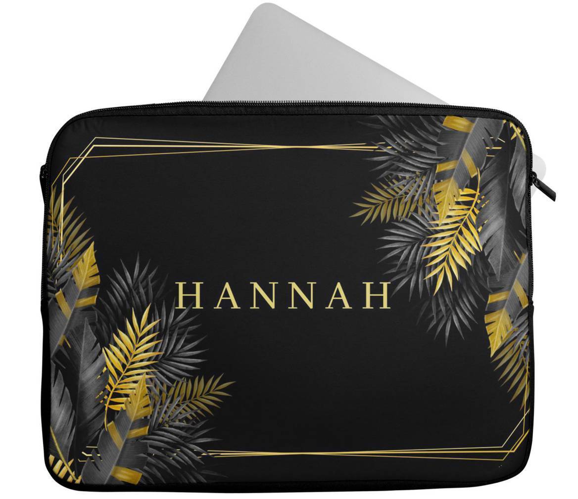 Personalised Any Name Floral Design Laptop Case Sleeve Tablet Bag 54