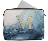 Personalised Any Name Marble Glitter Design Laptop Case Sleeve Tablet Bag 106