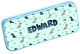 Personalised Any Name Animal Pencil Case Tin Children School Kids Stationary 16