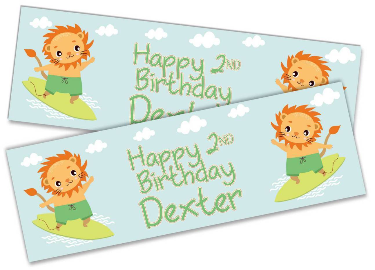 Personalised Birthday Banners Generic Design Children Kids Party Decoration 139