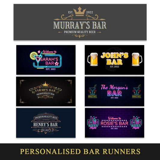 Personalised Any Text Beer Mat Label Bar Runner Ideal Home Pub Cafe Occasion 33