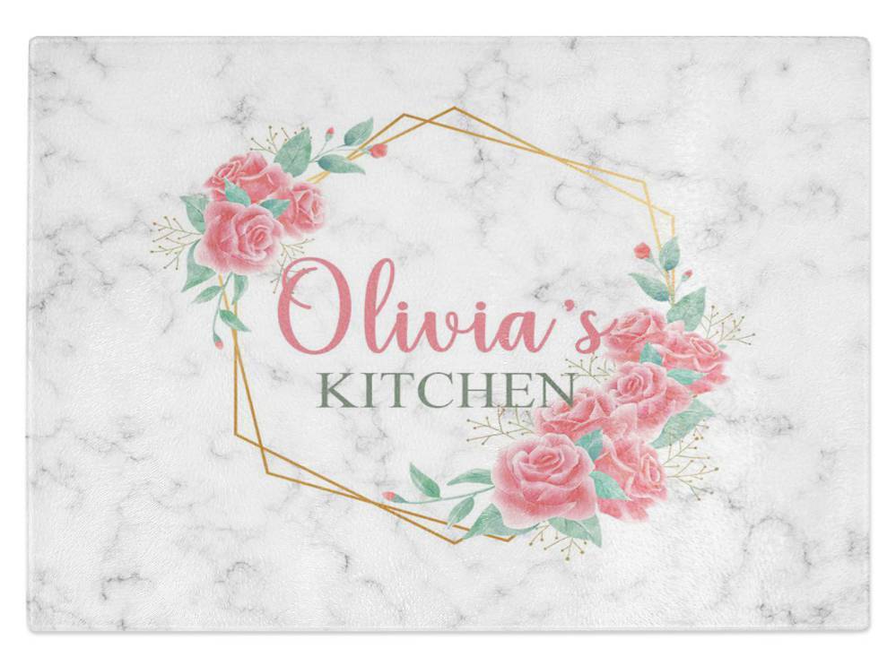 Personalised Any Name Kitchen Glass Chopping Board Item Gift 11