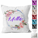 Personalised Cushion Floral Sequin Cushion Pillow Printed Birthday Gift 37