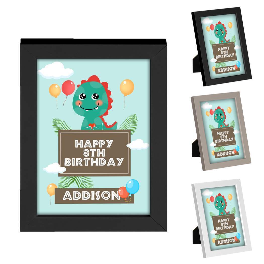 Personalised Birthday Wooden Frames Any Name Children Party Decoration Gift 4