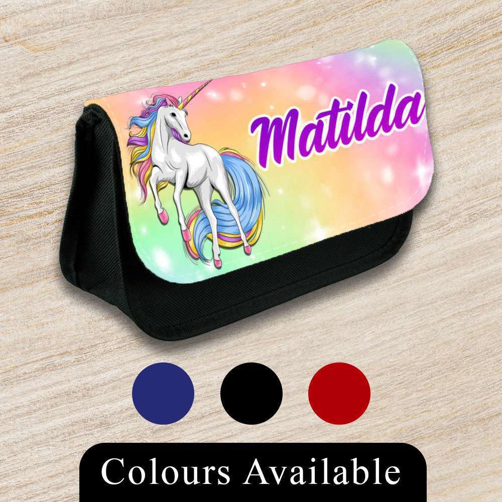 Personalised Pencil Case Unicorn Girls Boys Stationary Kids School Bag 7