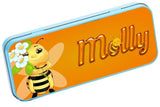 Personalised Any Name Bee Pencil Case Tin Children School Kids Stationary 16