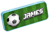 Personalised Any Name Football Pencil Case Tin Children School Kid Stationary 10