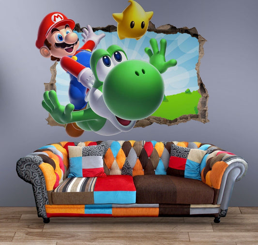 Super Mario Wall Decal 3D Art Stickers Vinyl Room Home Bedroom 1