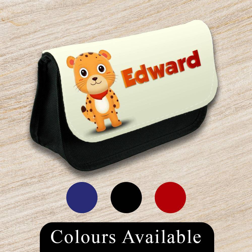 Personalised Pencil Case Animal Girls Boys Stationary Kids School Bag 8