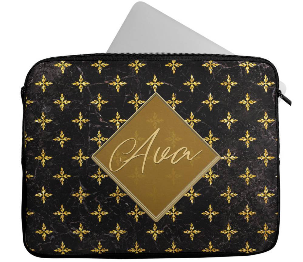 Personalised Any Name Marble Design Laptop Case Sleeve Tablet Bag 102