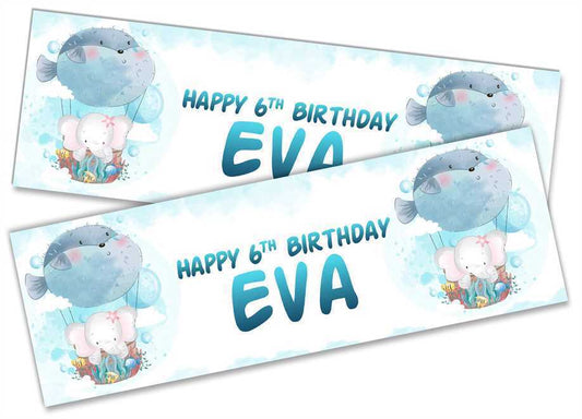 Personalised Birthday Banners Generic Design Children Kids Party Decoration 191