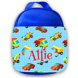 Personalised Kids Lunch Bag Any Name Vehicle Childrens Boys School Snack Box