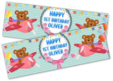 Personalised Birthday Banners Generic Design Children Kids Party Decoration 119