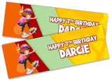 Personalised Birthday Banners Generic Design Children Kids Party Decoration 186