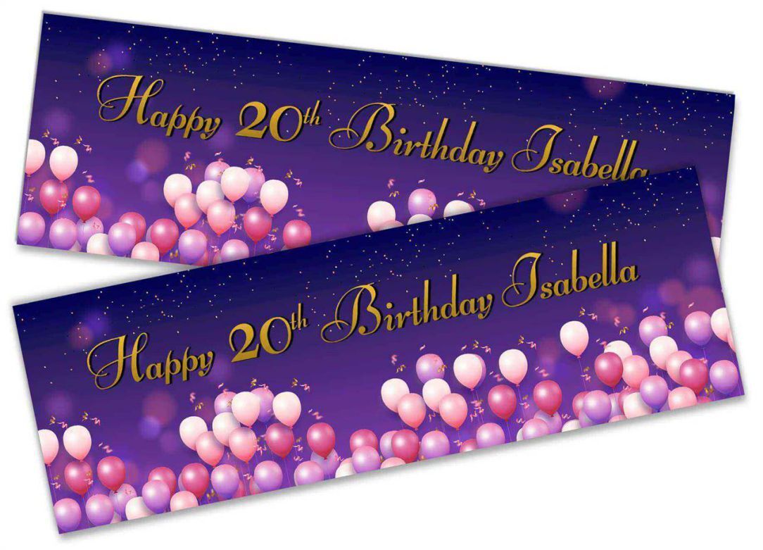 Personalised Birthday Banners Balloon Design Children Kids Party Decoration 75