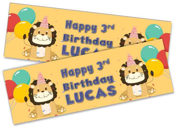 Personalised Birthday Banners Generic Design Children Kids Party Decoration 223