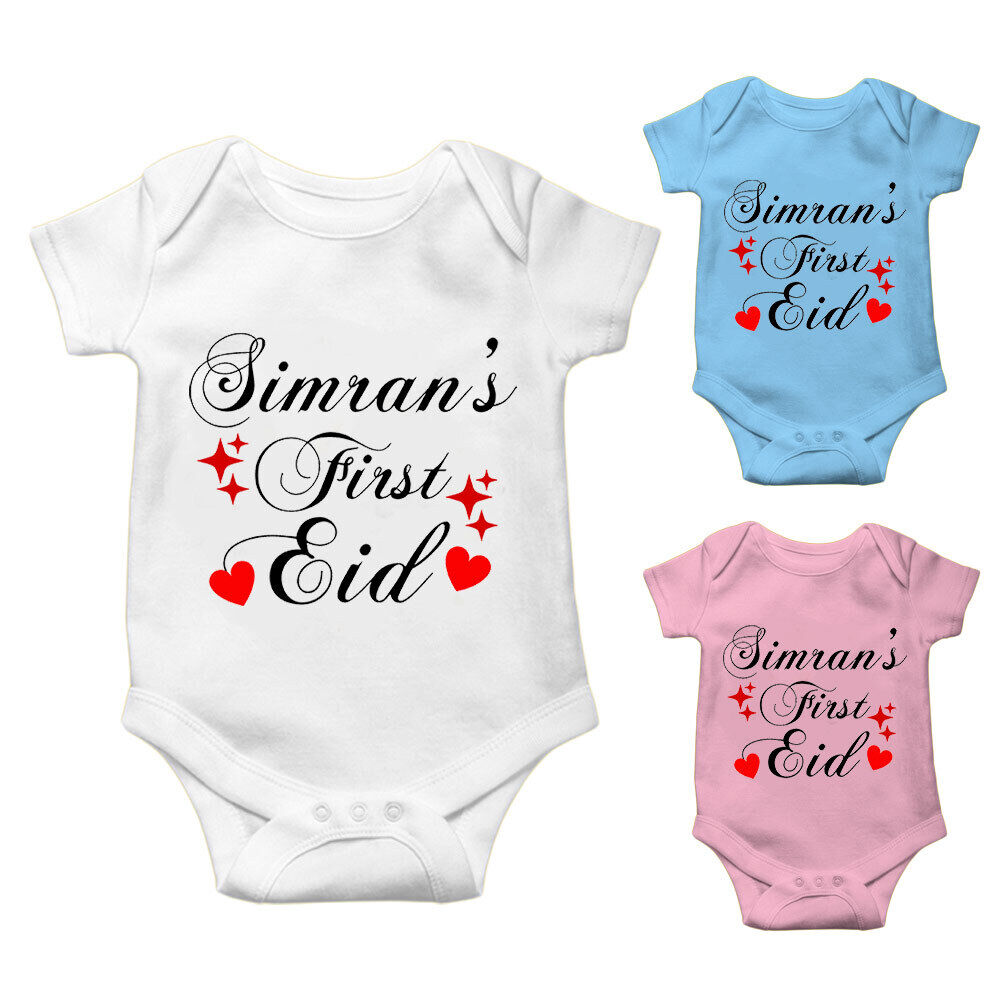 Personalised Eid Baby Vest Baby grow Little baby body suit 7