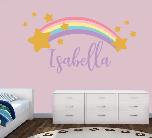 Personalised Rainbow Any Name Wall Decal 3D Art Stickers Vinyl Room Bedroom 