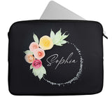 Personalised Any Name Floral Design Laptop Case Sleeve Tablet Bag 10