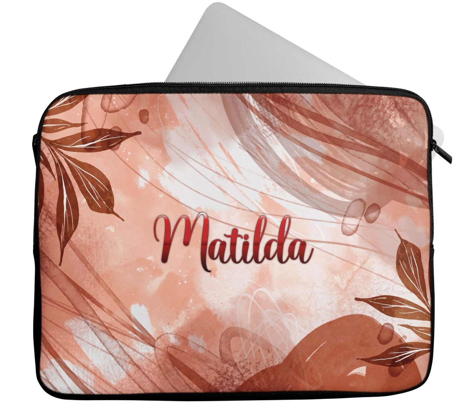 Personalised Any Name Floral Design Laptop Case Sleeve Tablet Bag 10