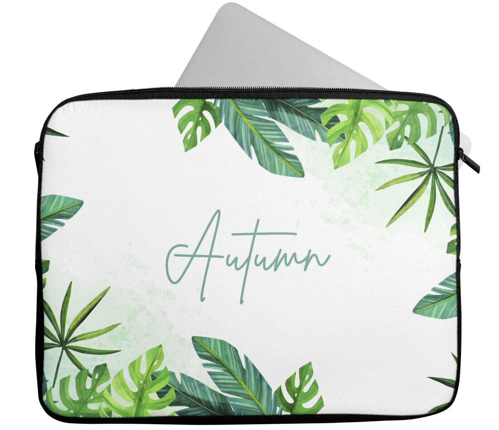 Personalised Any Name Floral Glitter Design Laptop Case Sleeve Tablet Bag 11