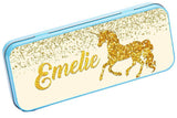 Personalised Any Name Unicorn Pencil Case Tin Children School Kids Stationary 11