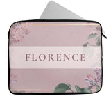 Personalised Any Name Floral Design Laptop Case Sleeve Tablet Bag 10