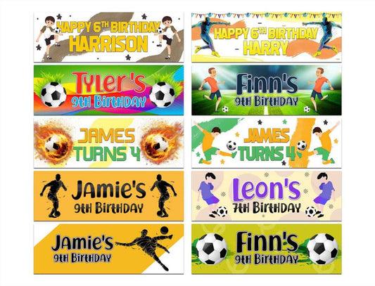 Personalised Birthday Banners Football Design Children Kids Party Decoration 58