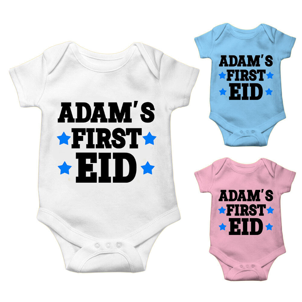 Personalised Eid Baby Vest Baby grow Little baby body suit 6
