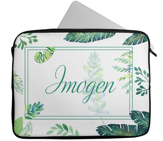 Personalised Any Name Floral Design Laptop Case Sleeve Tablet Bag 2