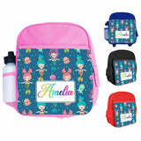 Personalised Kids Backpack Any Name Mermaid Design Boys Girls kids School Bag 16