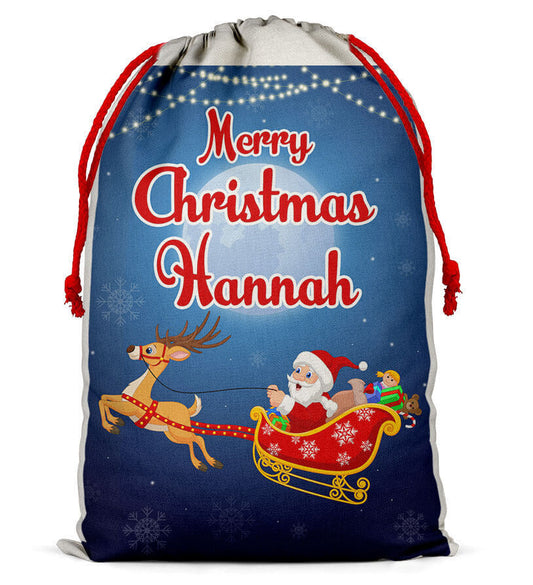 Personalised Christmas Sack Santa Bag Xmas Boy Girl Gift Stocking Bag 9