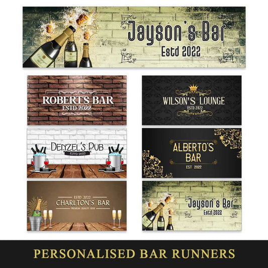 Personalised Any Text Beer Mat Label Bar Runner Ideal Home Pub Cafe Occasion 14