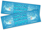 Personalised Birthday Banners Fish Design Children Kids Party Decoration 111