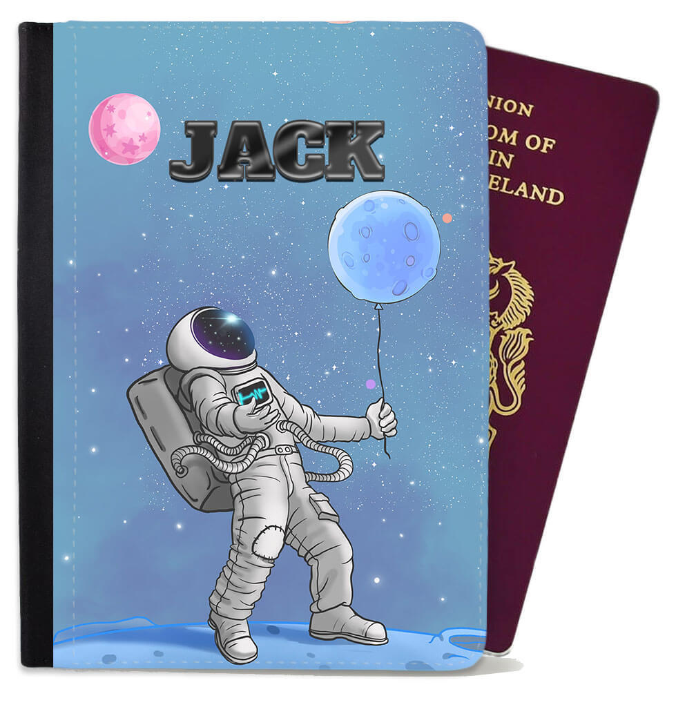 Personalised Space Childern Passport Cover Holder Any Name Holiday Accessory 6