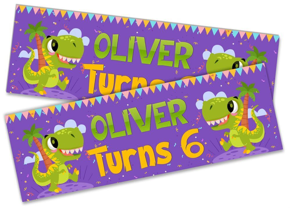 Personalised Birthday Banners Generic Design Children Kids Party Decoration 117