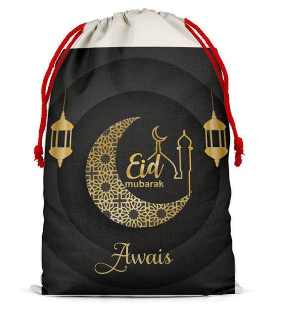 Personalised Eid Sack Bag Boy Girl eid Gift idea Stocking Bag 9