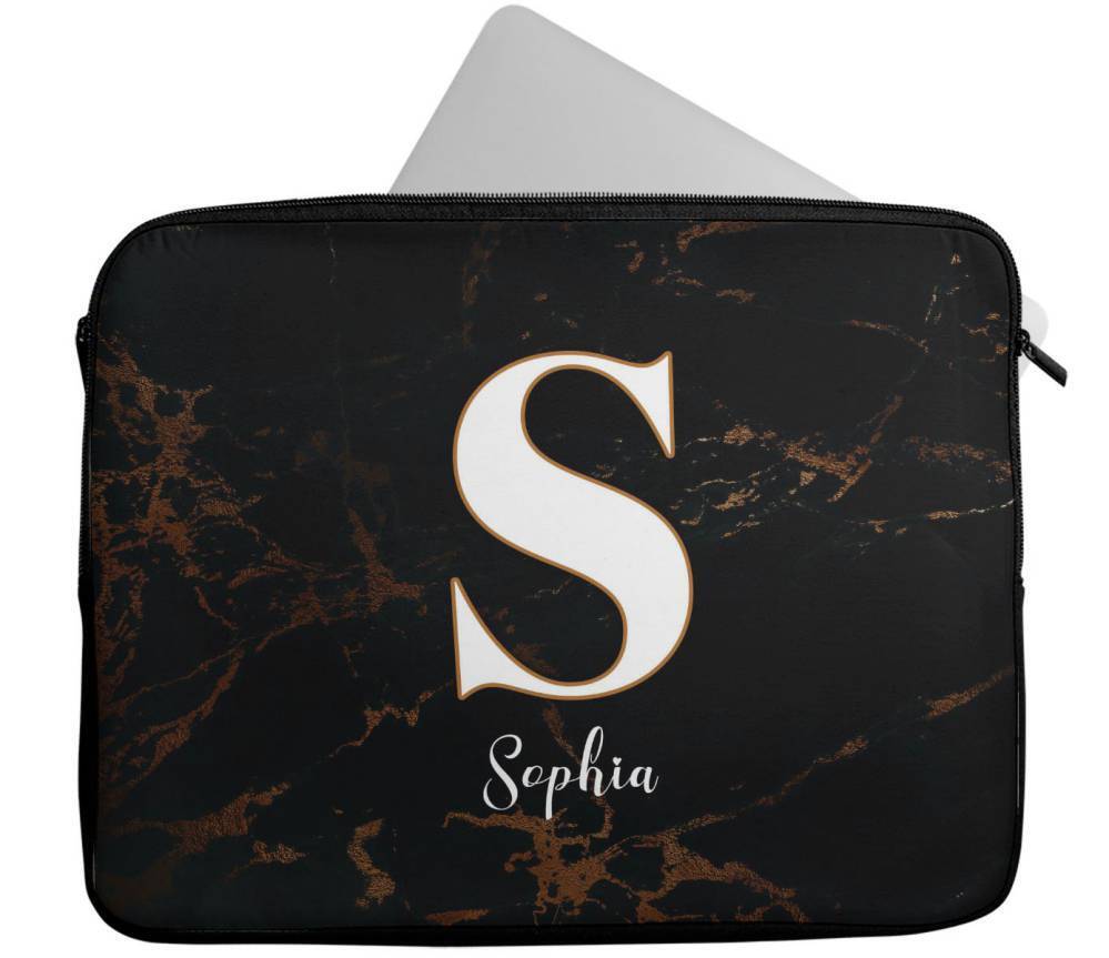 Personalised Any Name Marble Design Laptop Case Sleeve Tablet Bag 102