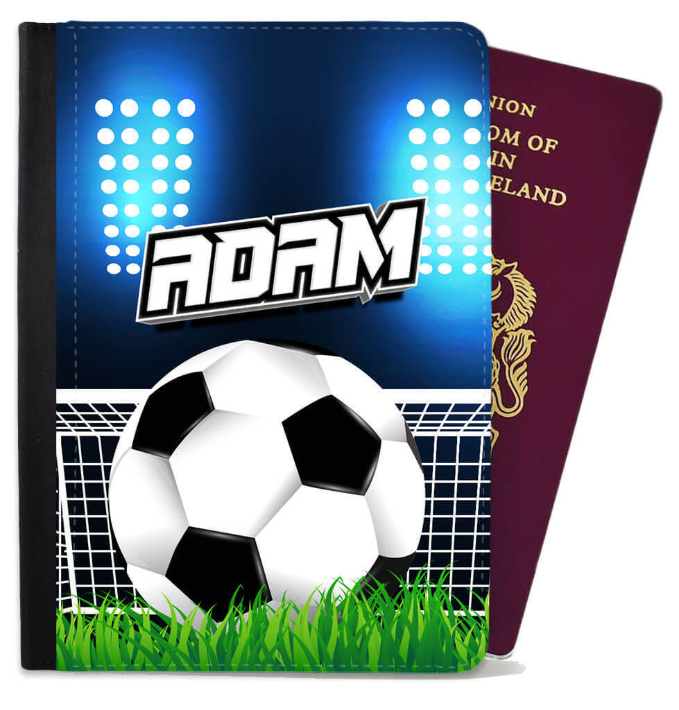 Personalised Football kids Passport Cover Holder Any Name Holiday Accessory 13