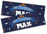 Personalised Birthday Banners Generic Design Children Kids Party Decoration 252