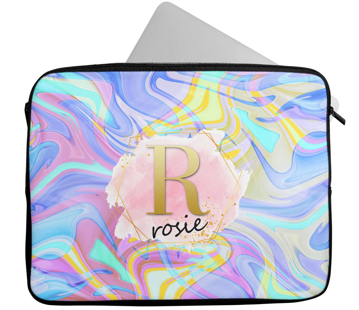 Personalised Any Name Marble Design Laptop Case Sleeve Tablet Bag 32