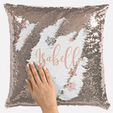 Personalised Star Design Any Name Magic Reveal Gold Sequin Cushion Cover Gift