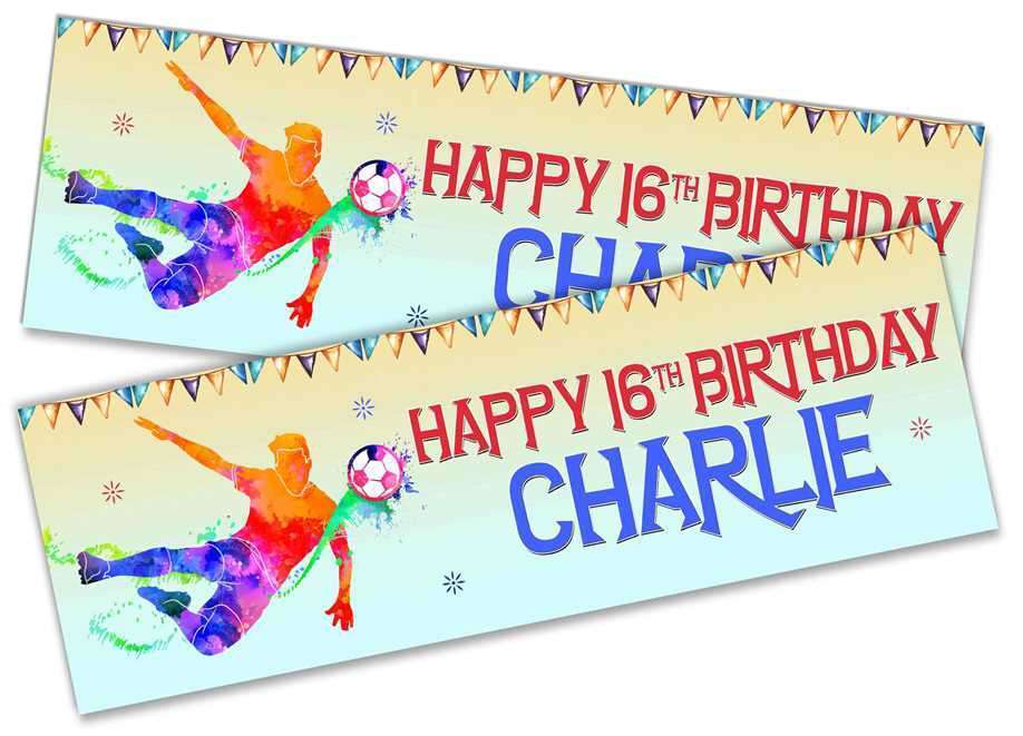 Personalised Birthday Banners Football Design Children Kids Party Decoration 123