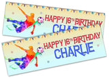 Personalised Birthday Banners Football Design Children Kids Party Decoration 123