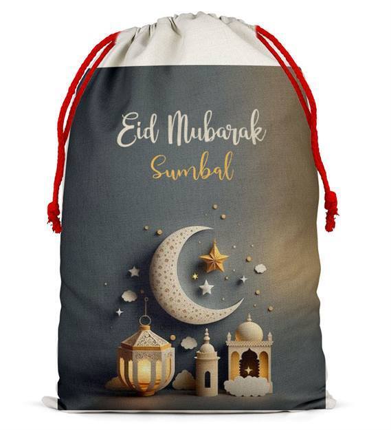 Personalised Eid Sack Bag Boy Girl eid Gift idea Stocking Bag 9