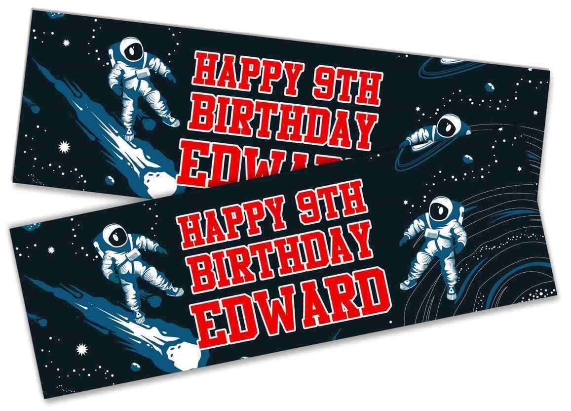 Personalised Birthday Banners Space Design Children Kids Party Decoration 88