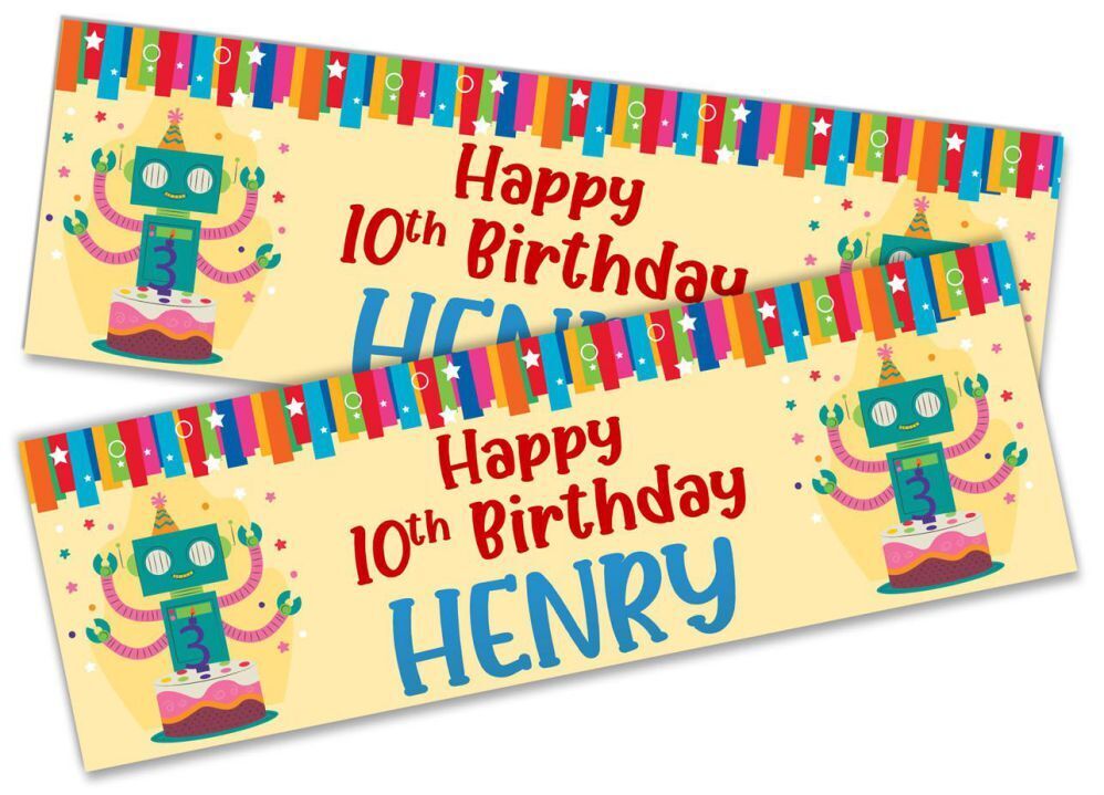 Personalised Birthday Banners Generic Design Children Kids Party Decoration 119