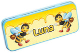 Personalised Any Name Bee Pencil Case Tin Children School Kids Stationary 28